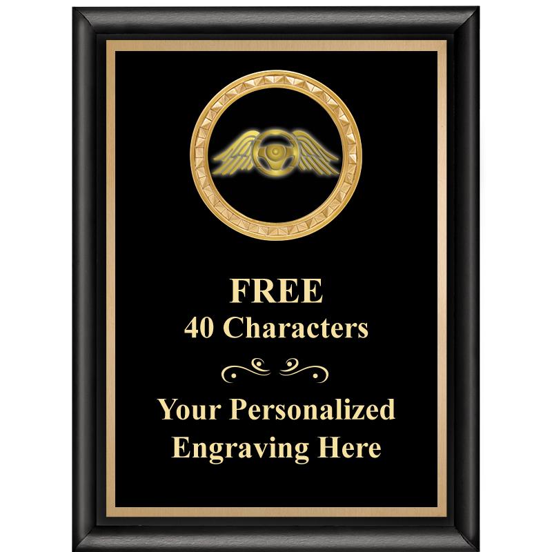 6X8 BLK SHINY EXEC INSERT PLQ