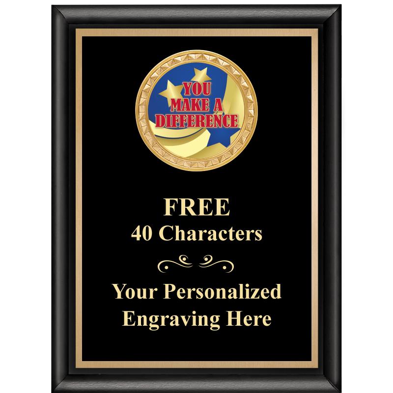 6X8 BLK SHINY EXEC INSERT PLQ