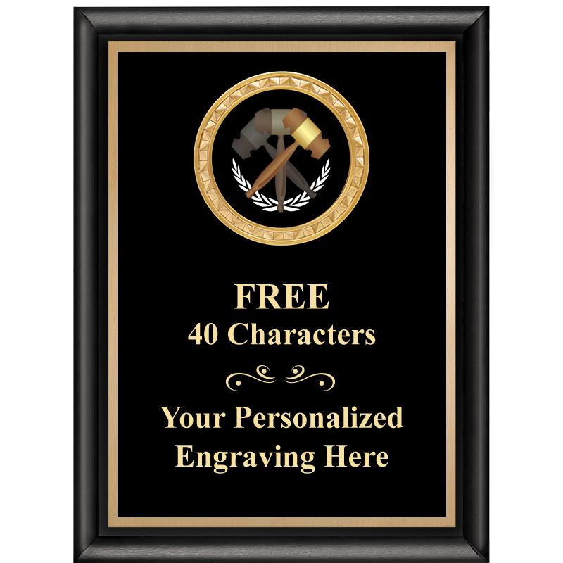 6X8 BLK SHINY EXEC INSERT PLQ