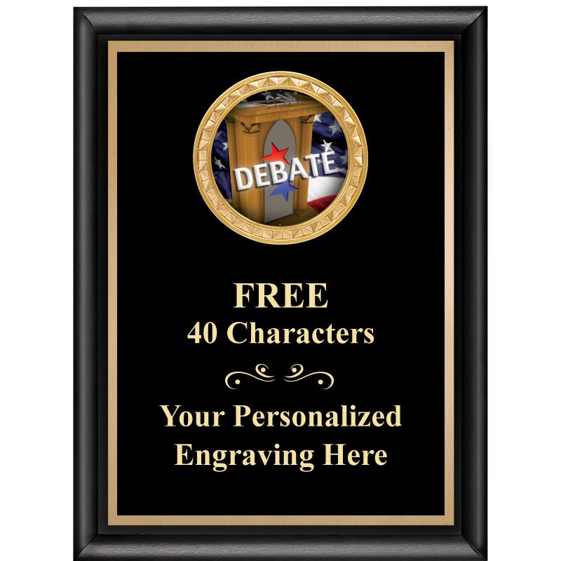 6X8 BLK SHINY EXEC INSERT PLQ