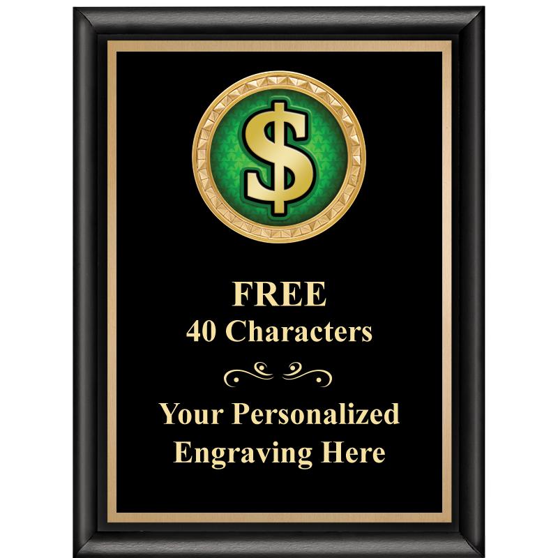 6X8 BLK SHINY EXEC INSERT PLQ