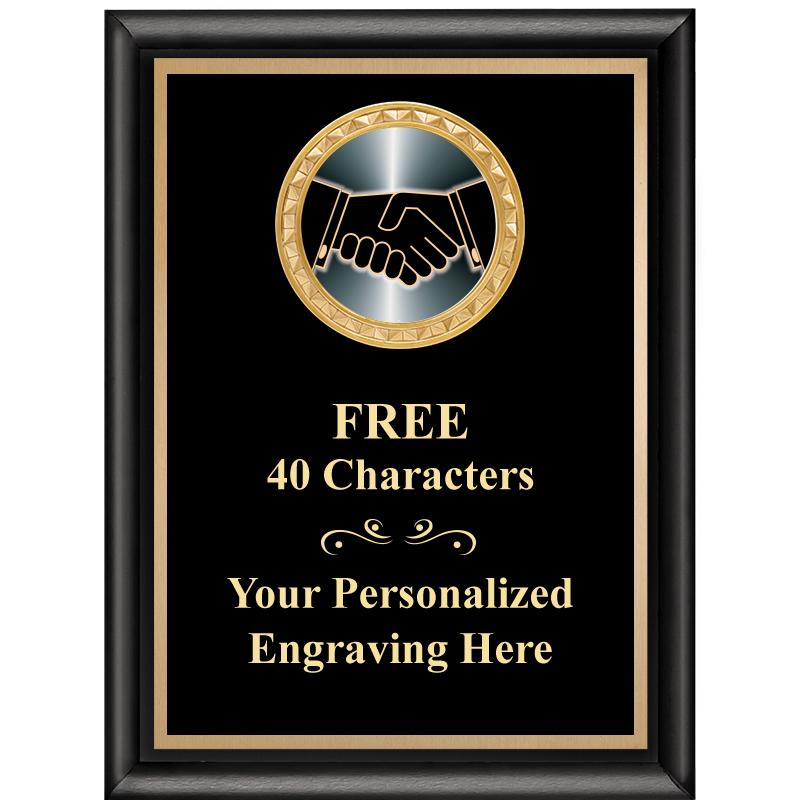 6X8 BLK SHINY EXEC INSERT PLQ