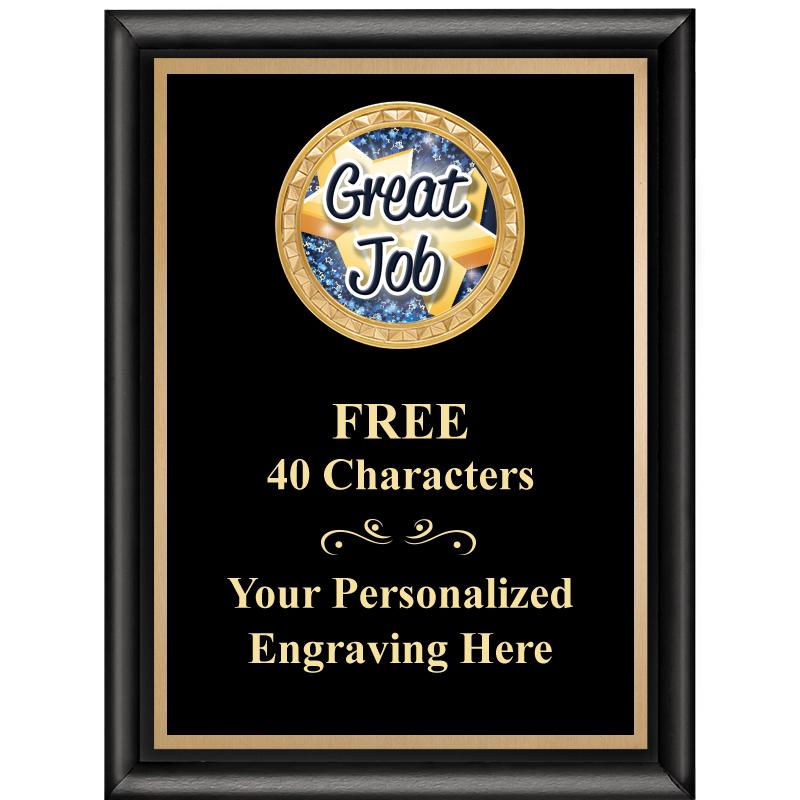 6X8 BLK SHINY EXEC INSERT PLQ