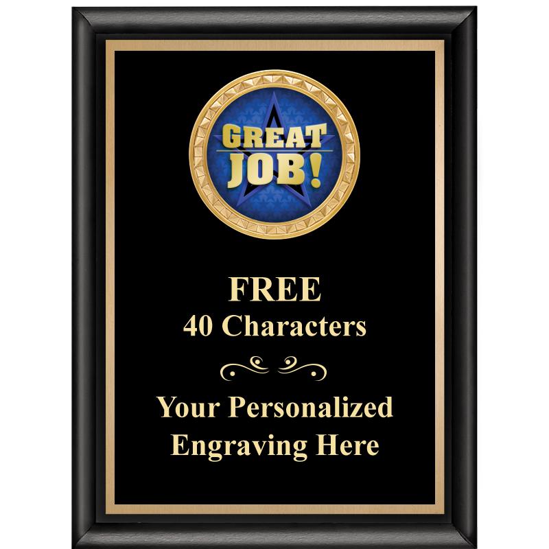 6X8 BLK SHINY EXEC INSERT PLQ