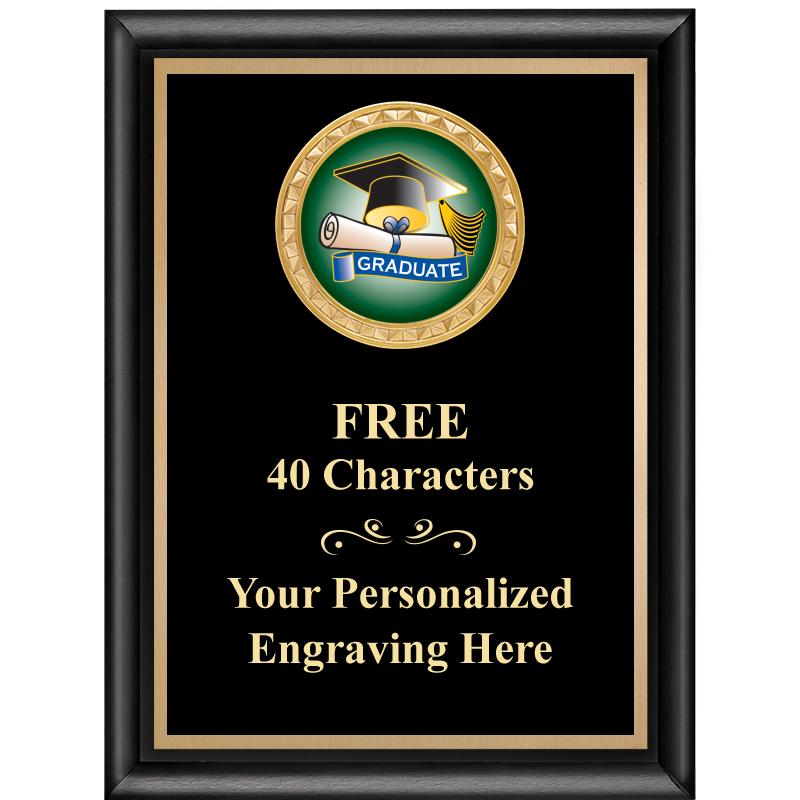 6X8 BLK SHINY EXEC INSERT PLQ