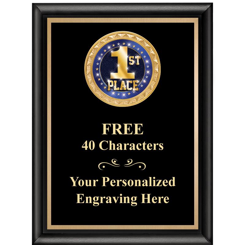 6X8 BLK SHINY EXEC INSERT PLQ