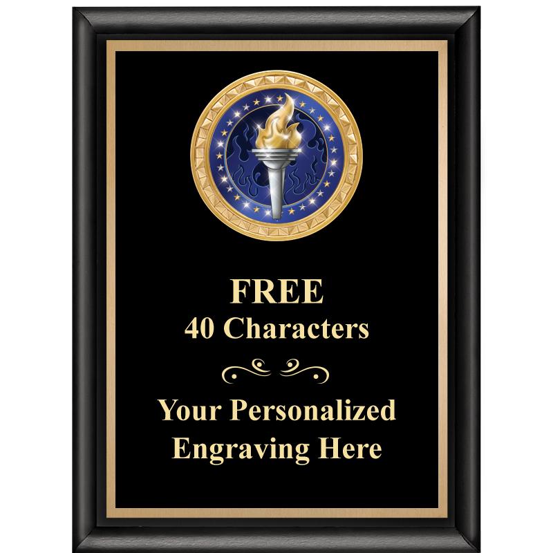 6X8 BLK SHINY EXEC INSERT PLQ