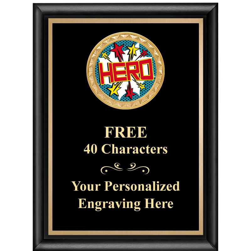 6X8 BLK SHINY EXEC INSERT PLQ