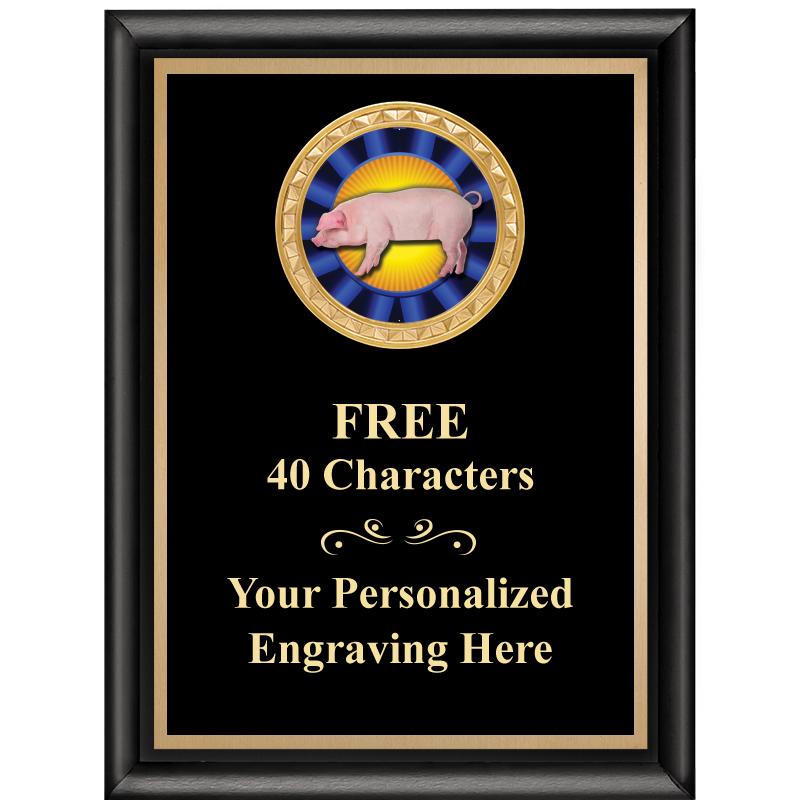 6X8 BLK SHINY EXEC INSERT PLQ