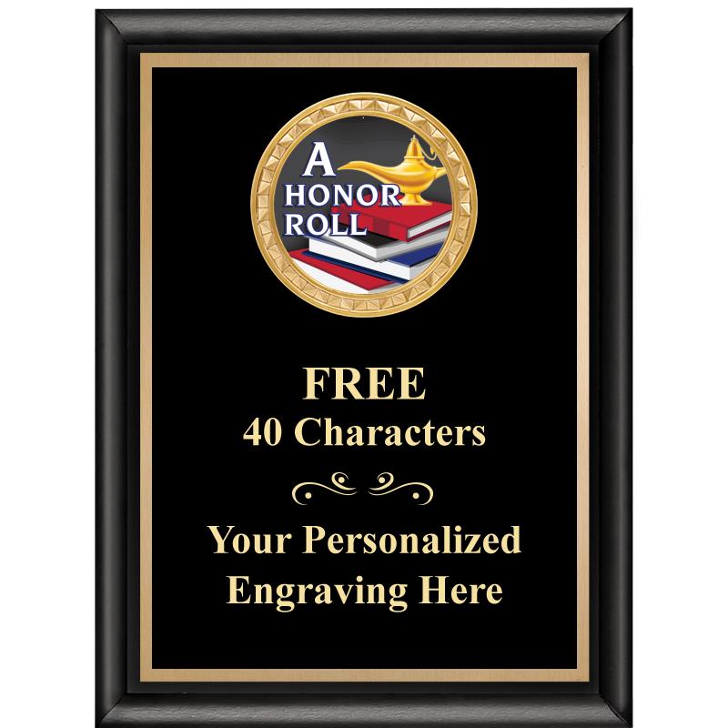 6X8 BLK SHINY EXEC INSERT PLQ