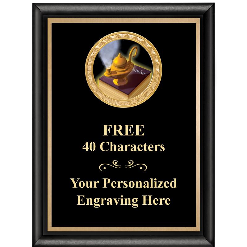 6X8 BLK SHINY EXEC INSERT PLQ