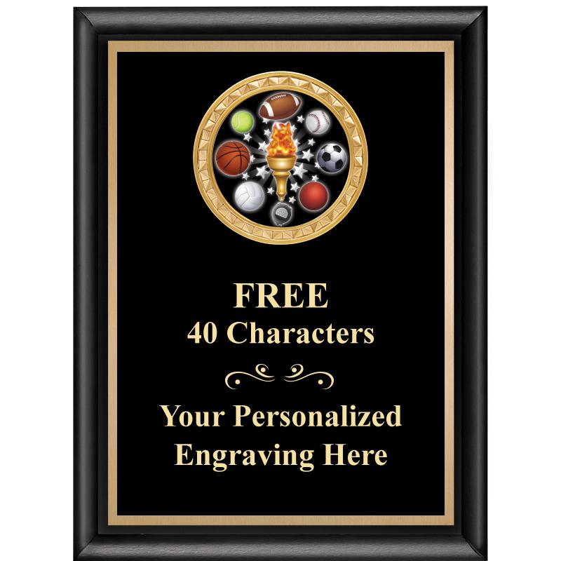 6X8 BLK SHINY EXEC INSERT PLQ