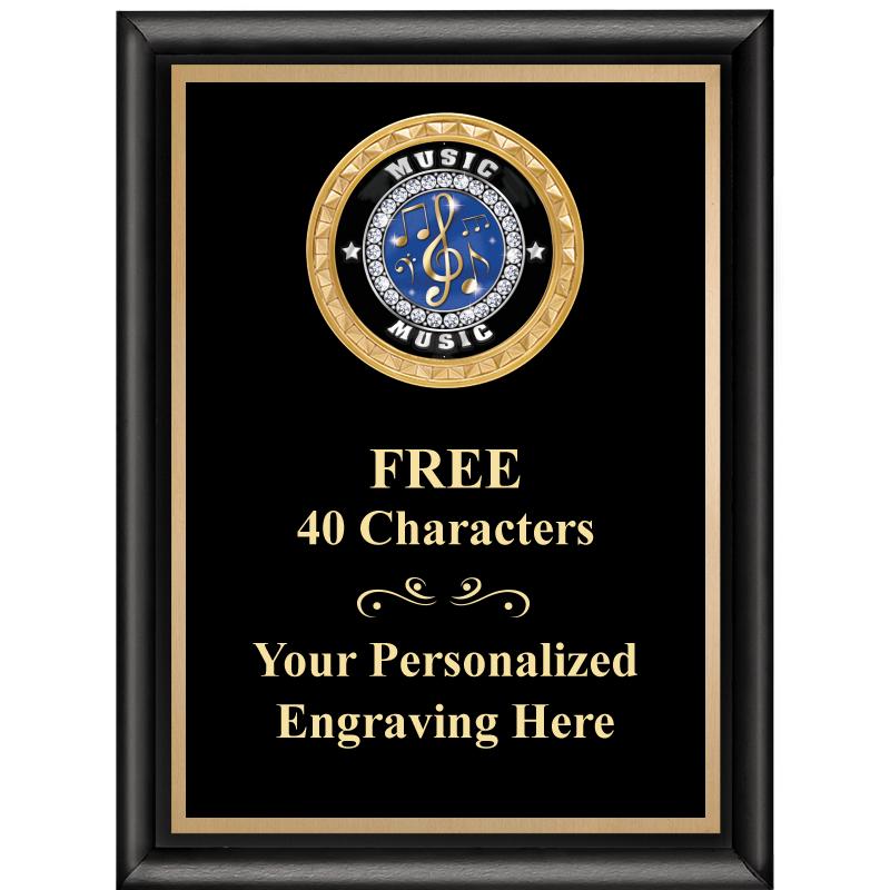 6X8 BLK SHINY EXEC INSERT PLQ