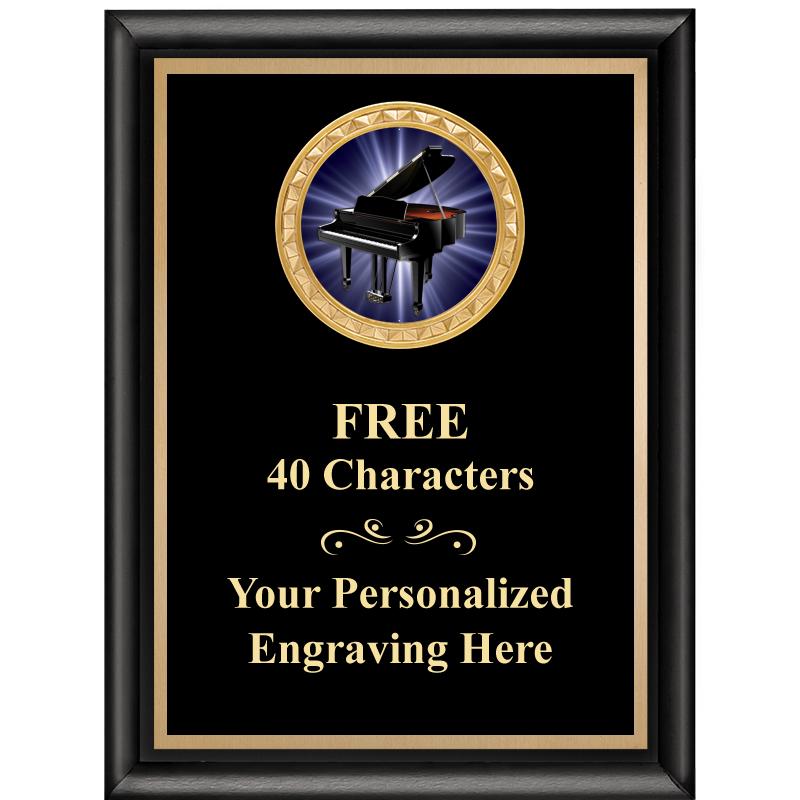 6X8 BLK SHINY EXEC INSERT PLQ