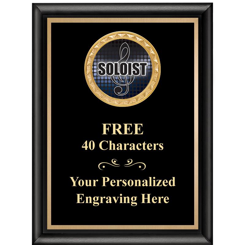 6X8 BLK SHINY EXEC INSERT PLQ