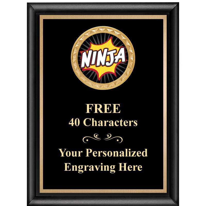 6X8 BLK SHINY EXEC INSERT PLQ