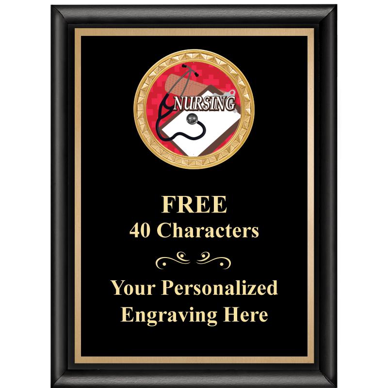 6X8 BLK SHINY EXEC INSERT PLQ