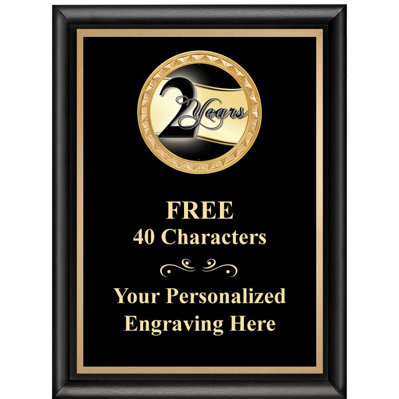 6X8 BLK SHINY EXEC INSERT PLQ