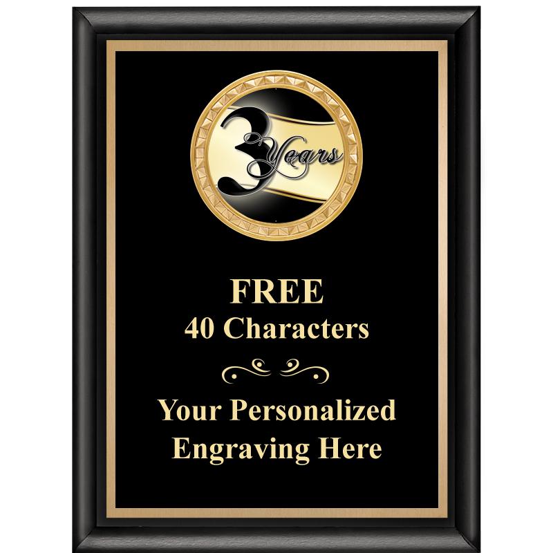 6X8 BLK SHINY EXEC INSERT PLQ