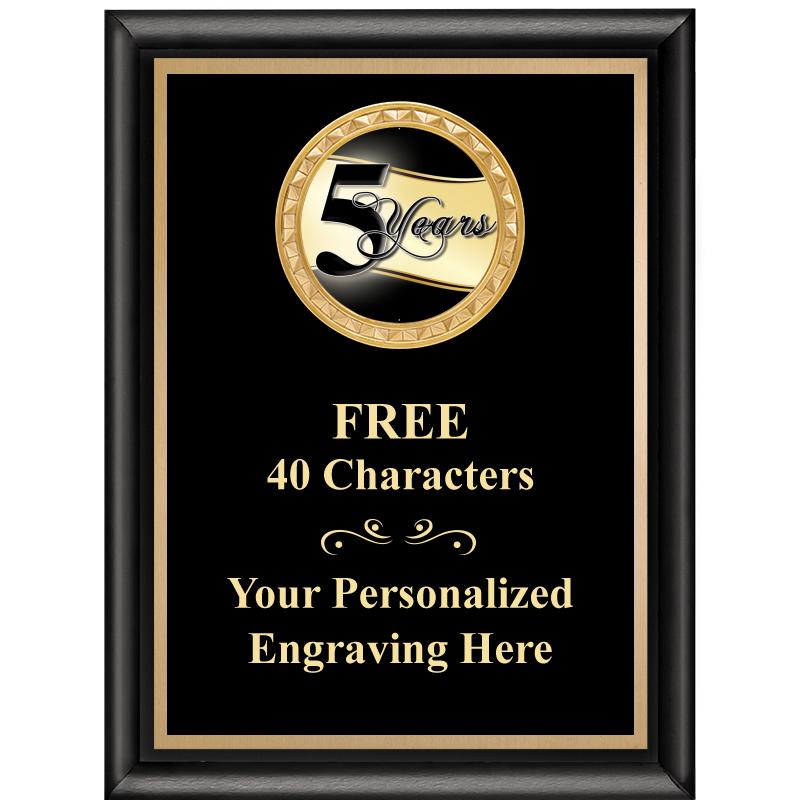 6X8 BLK SHINY EXEC INSERT PLQ