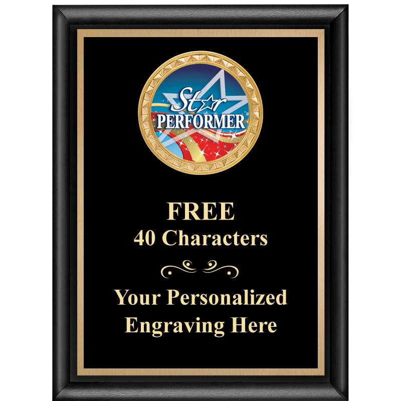 6X8 BLK SHINY EXEC INSERT PLQ