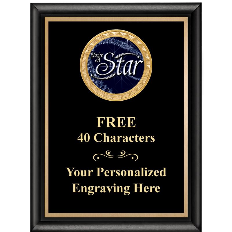 6X8 BLK SHINY EXEC INSERT PLQ