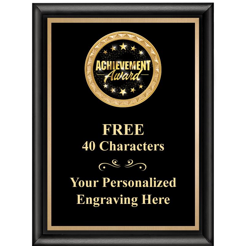 6X8 BLK SHINY EXEC INSERT PLQ