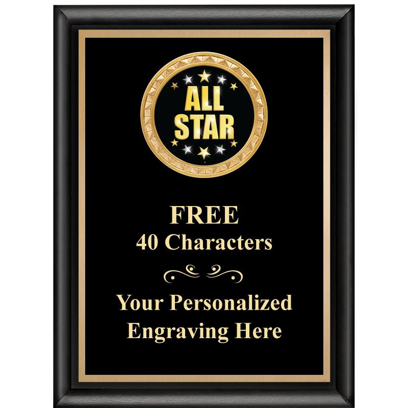 6X8 BLK SHINY EXEC INSERT PLQ