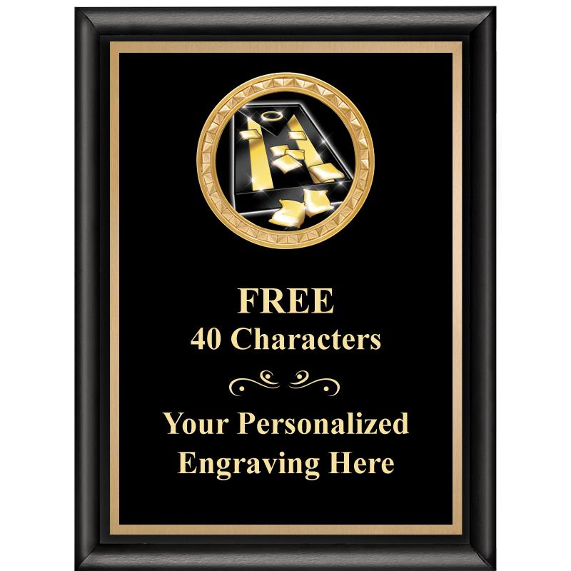 6X8 BLK SHINY EXEC INSERT PLQ