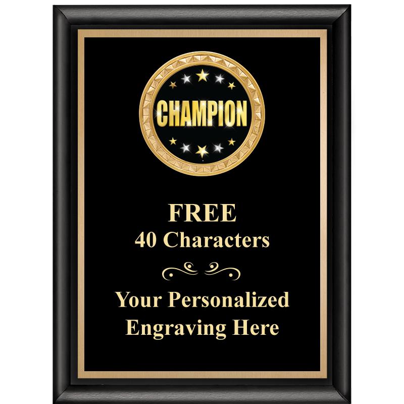 6X8 BLK SHINY EXEC INSERT PLQ