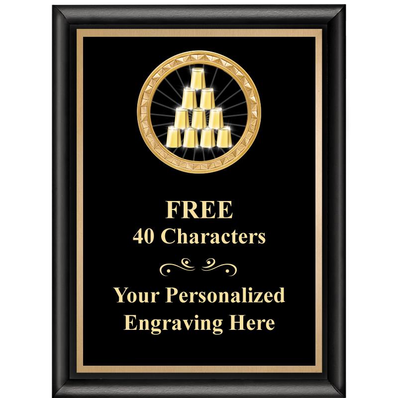 6X8 BLK SHINY EXEC INSERT PLQ