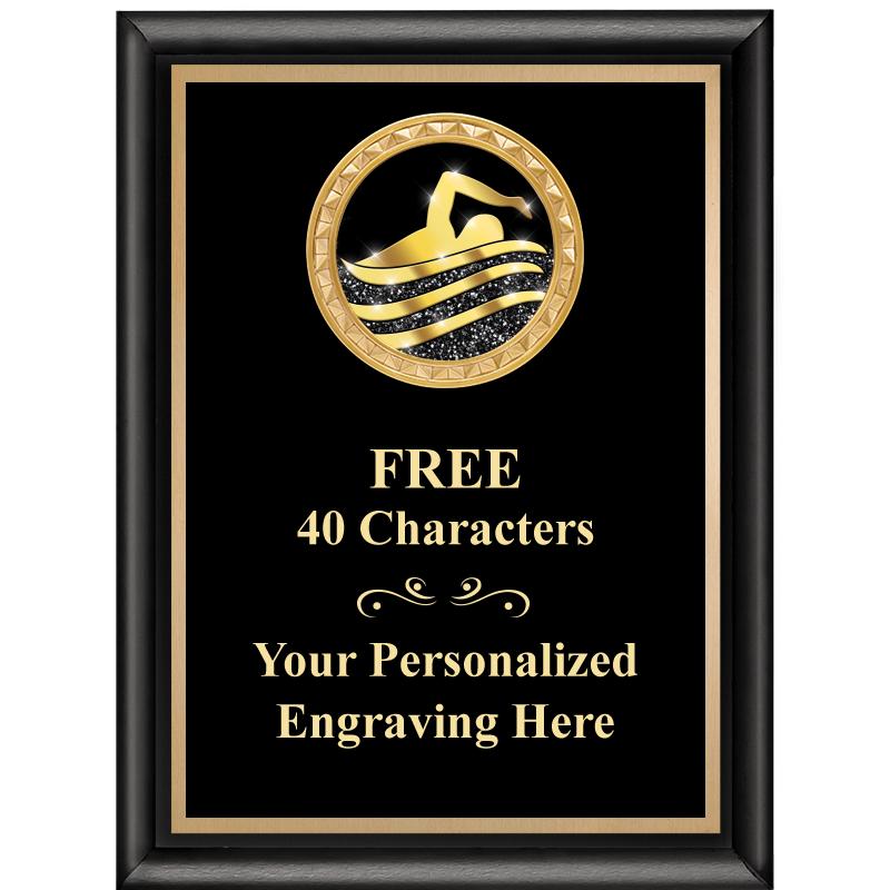 6X8 BLK SHINY EXEC INSERT PLQ