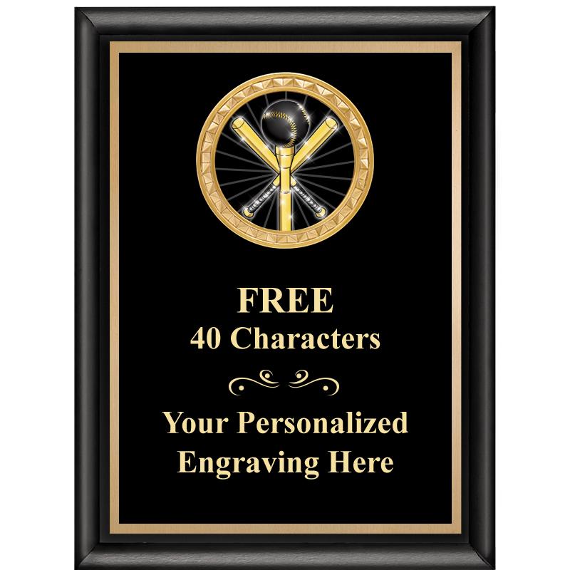 6X8 BLK SHINY EXEC INSERT PLQ