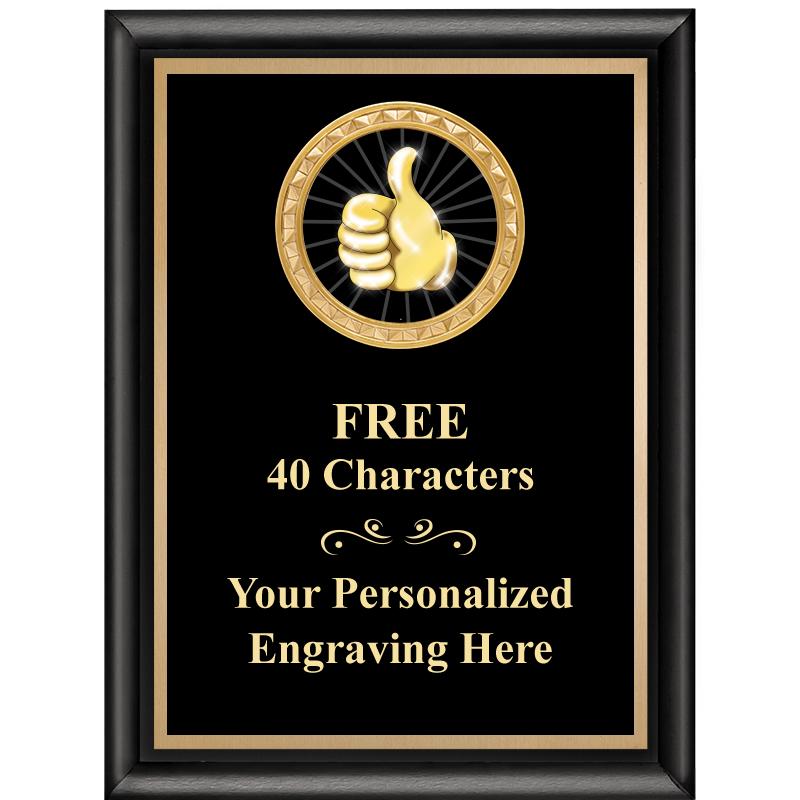 6X8 BLK SHINY EXEC INSERT PLQ