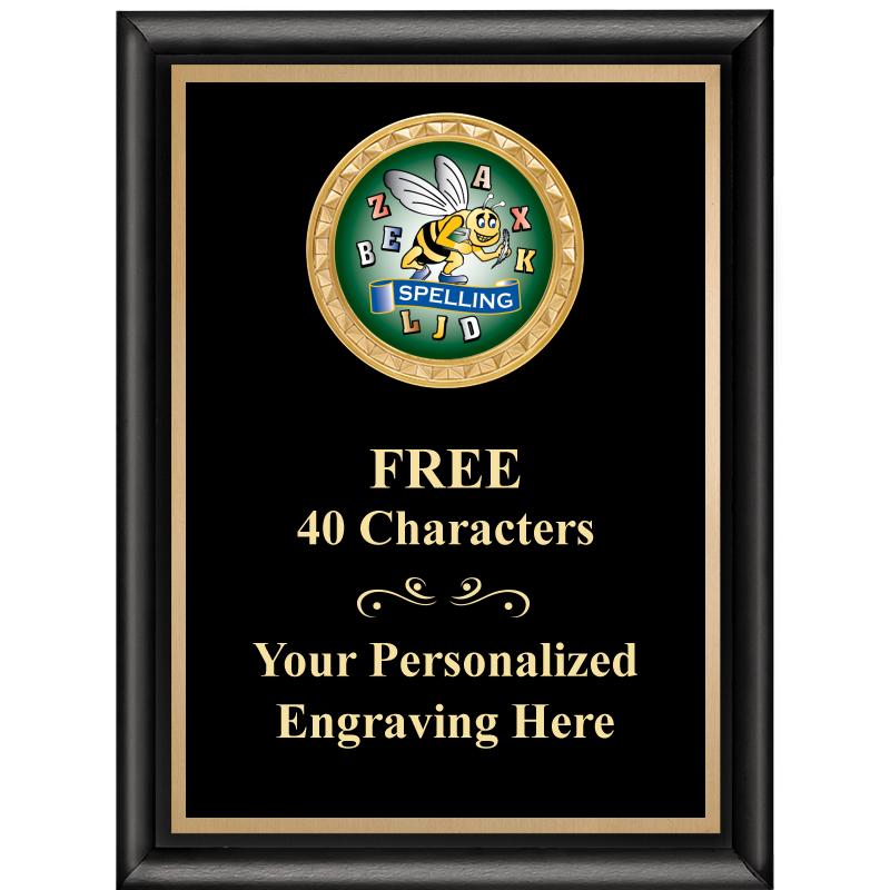 6X8 BLK SHINY EXEC INSERT PLQ