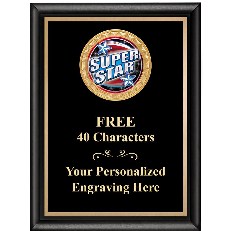 6X8 BLK SHINY EXEC INSERT PLQ