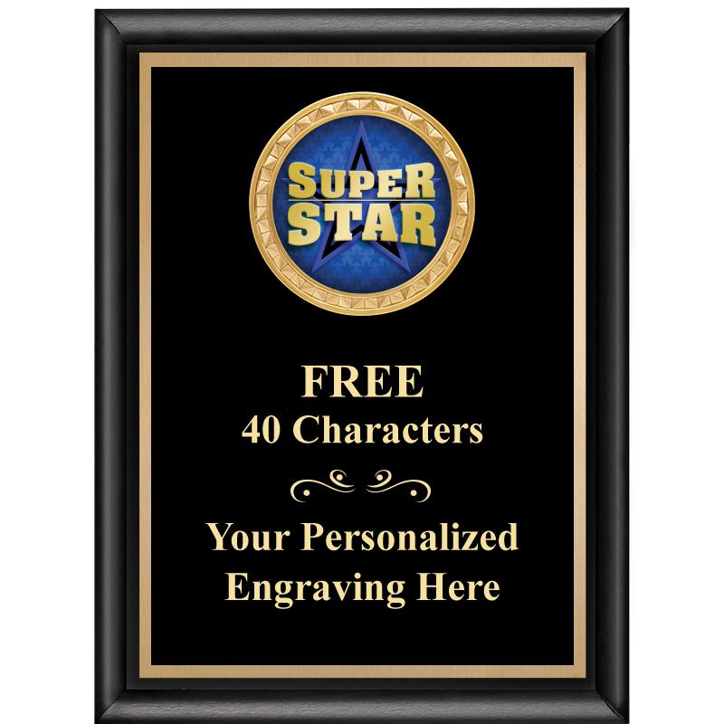 6X8 BLK SHINY EXEC INSERT PLQ