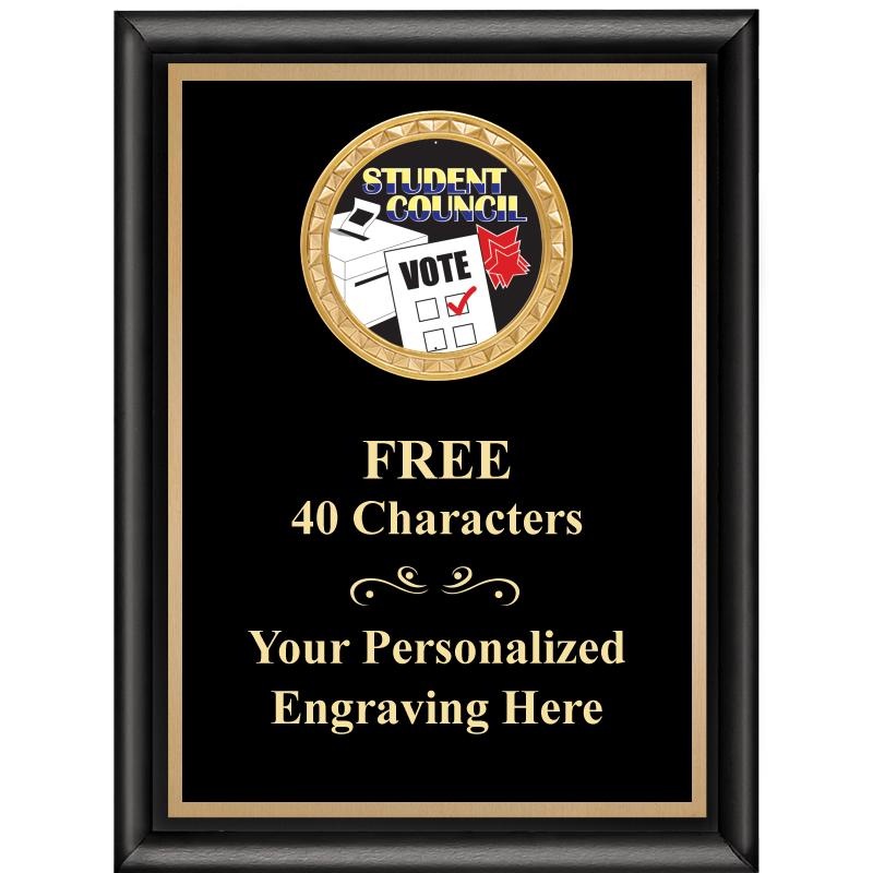 6X8 BLK SHINY EXEC INSERT PLQ