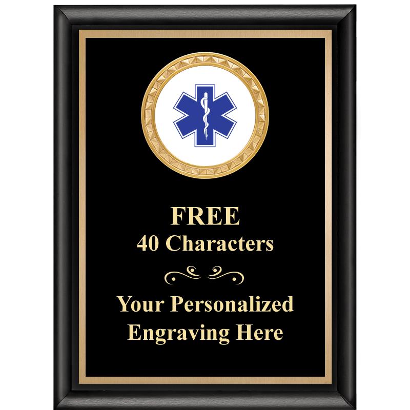 6X8 BLK SHINY EXEC INSERT PLQ