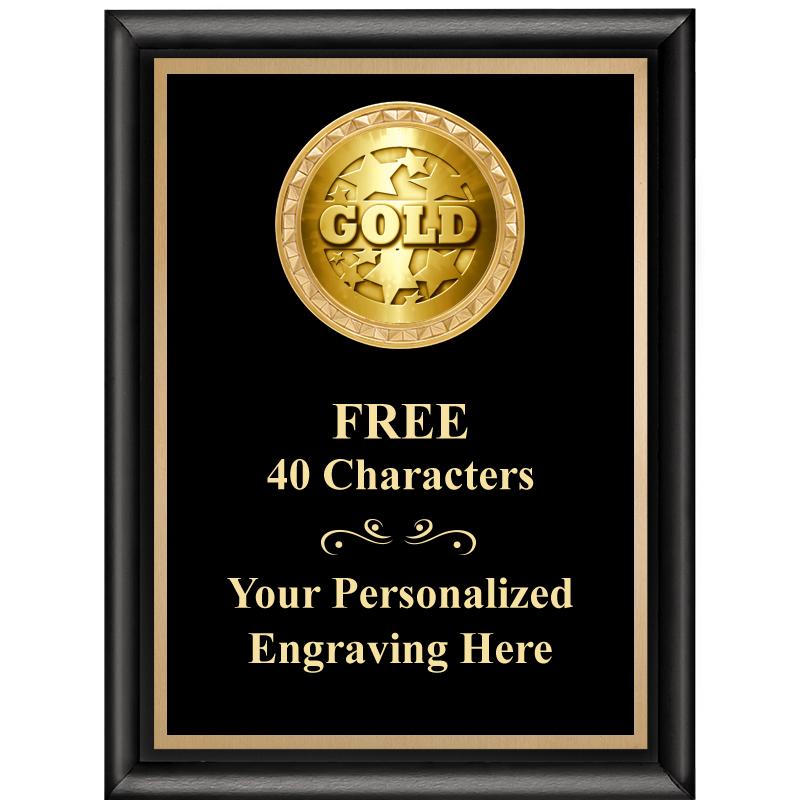 6X8 BLK SHINY EXEC INSERT PLQ