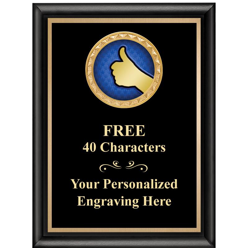 6X8 BLK SHINY EXEC INSERT PLQ