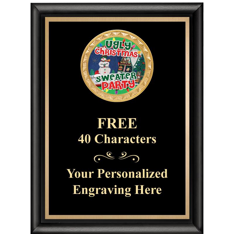 6X8 BLK SHINY EXEC INSERT PLQ