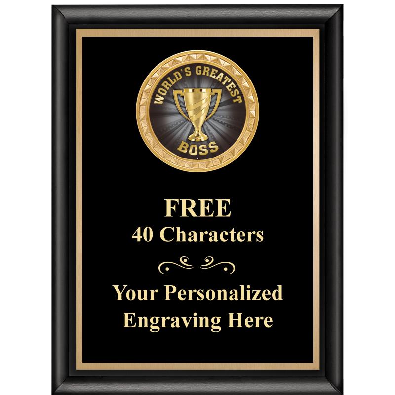 6X8 BLK SHINY EXEC INSERT PLQ