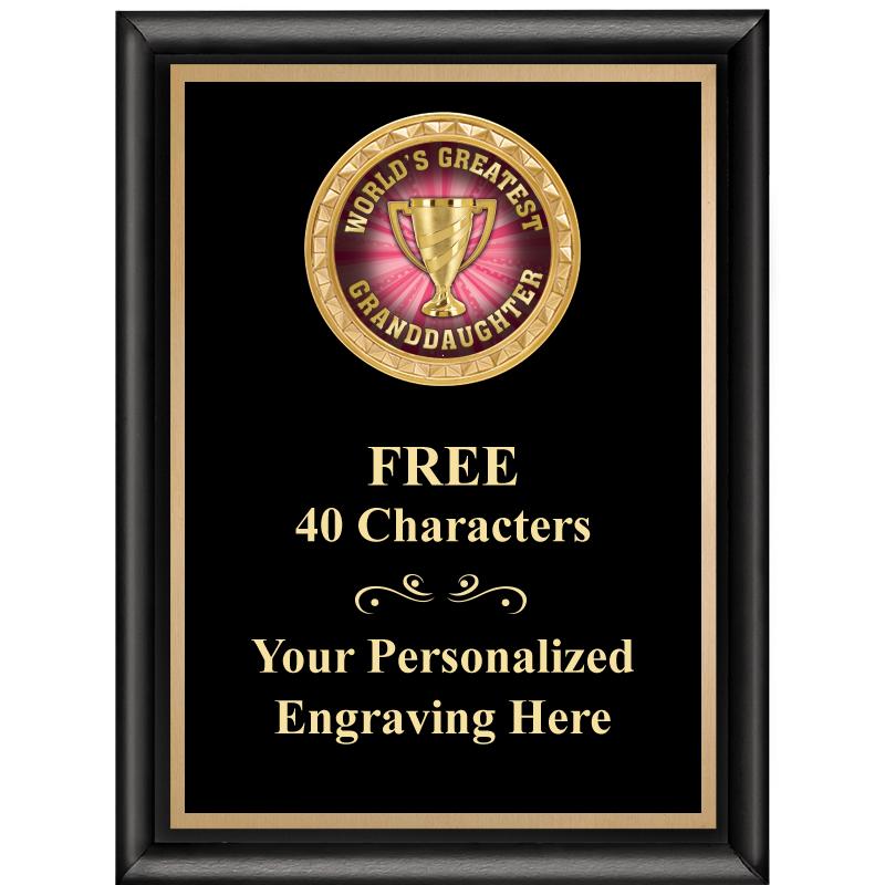 6X8 BLK SHINY EXEC INSERT PLQ