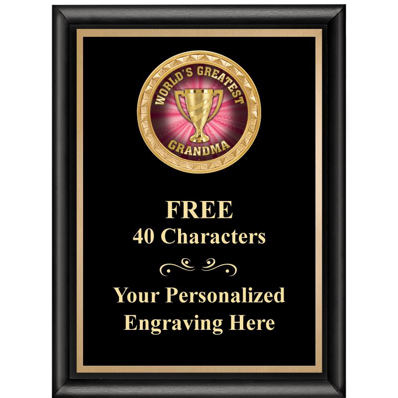 6X8 BLK SHINY EXEC INSERT PLQ