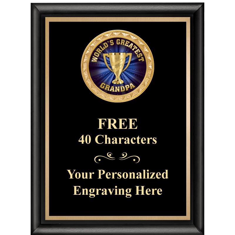 6X8 BLK SHINY EXEC INSERT PLQ