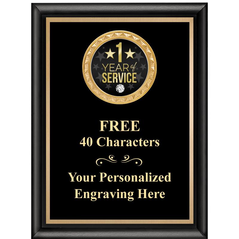 6X8 BLK SHINY EXEC INSERT PLQ