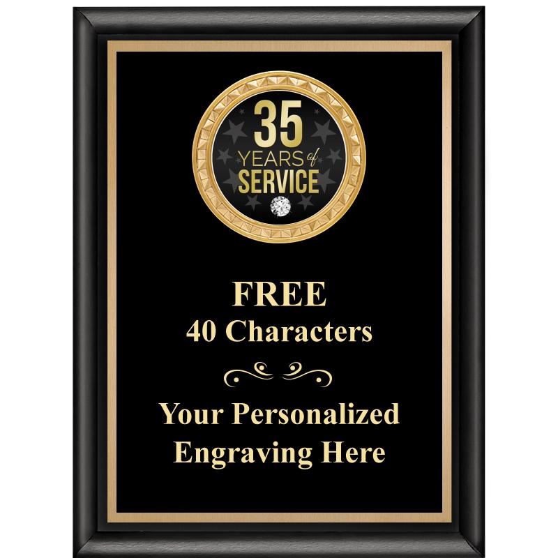 6X8 BLK SHINY EXEC INSERT PLQ