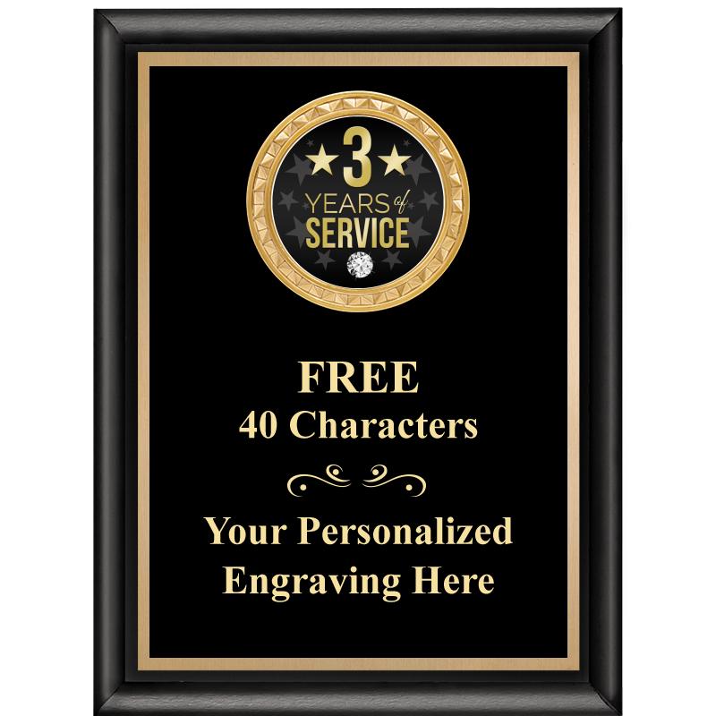 6X8 BLK SHINY EXEC INSERT PLQ