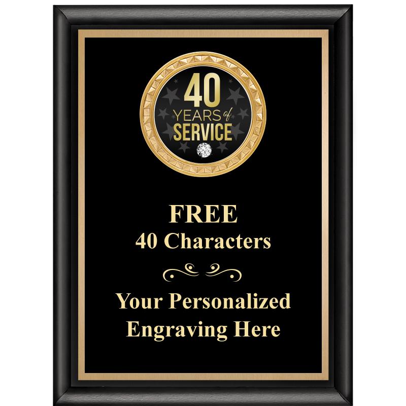 6X8 BLK SHINY EXEC INSERT PLQ